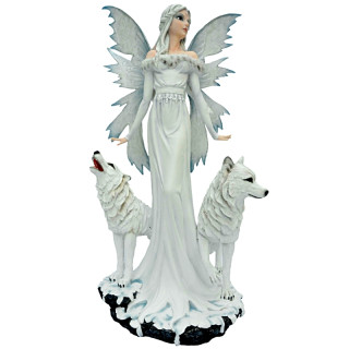 Fée des Blancheurs et les 2 Loups Blancs -- 61cm