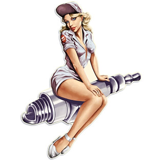 Plaque Vintage Piston Pin up 2 XL