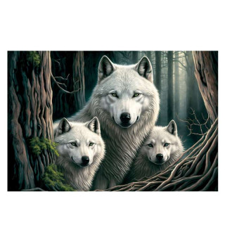 Plaque Décoration Relief Loups