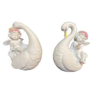 Figurines Anges Avec des Cygnes