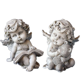 Deux Anges Gris Lecture et Nounours
