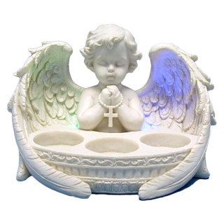 Bougeoir Ange Lumineux et 3 bougies