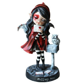 Figurine Fée Amoureuse Rouge -- 16,5cm