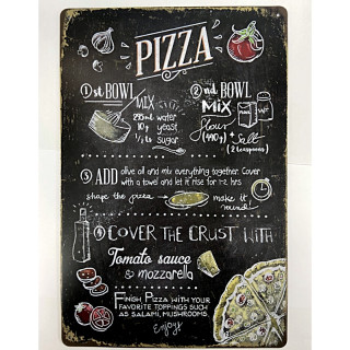 Plaque VintagePizza -- 20x30cm