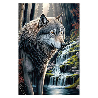 Plaque Décoration Loup Cascade
