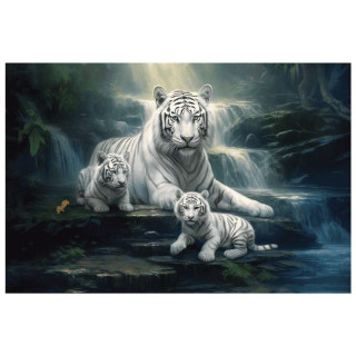 Plaque Décoration Murale Tigres Blancs
