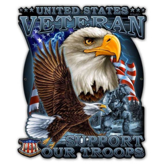 Plaque Métal Relief USA Veterans