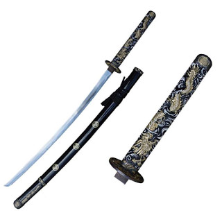 Katana Décoré Blue Or - 102cm