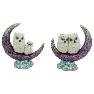 2 Figurines Chouette Lune