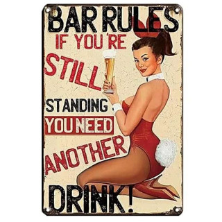 Plaque rétro Pin Up Bar