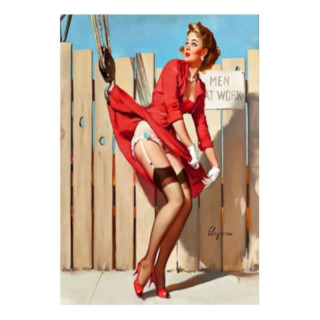 Plaque Décoration Pin Up Chantier