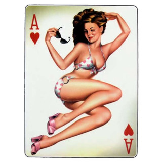 Plaque Rétro Pin Up As de Coeur