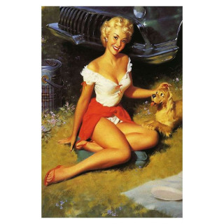 Plaque Rétro Pin Up Ambiance Oldies