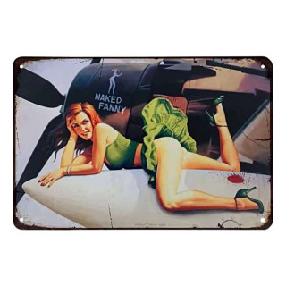 Plaque Rétro Pin Up Missiles