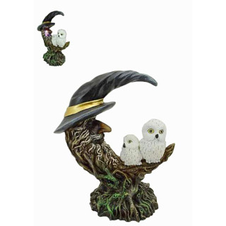 Statuette Chouette Lumineux Lune