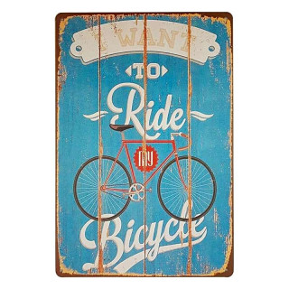 Plaque Rétro Ride my Bicycle