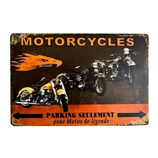 Plaque Rétro Harley Davidson Parking