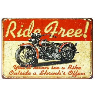 Plaque Rétro Ride Free