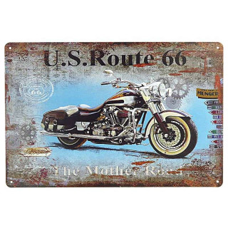 Plaque Rétro La Reine des Routes (Road 66)