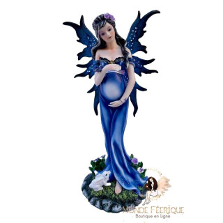 FIGURINE Fée Enceinte Bleutée