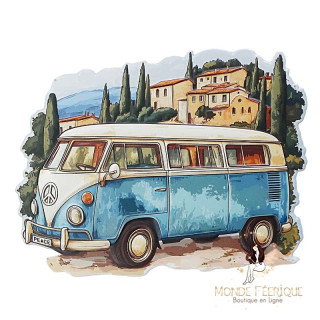 Plaque Combi VW Bleu