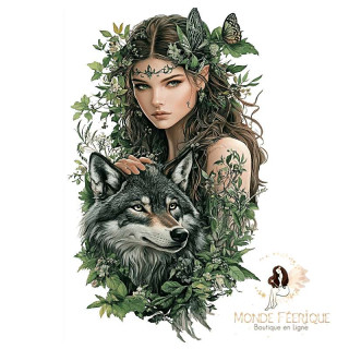 Plaque Elfe et Loup