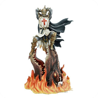 Figurine Chevalier Templier Dominant le Dragon