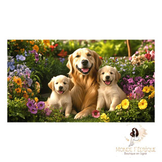 Plaque métal murale – Chienne Golden Retriever