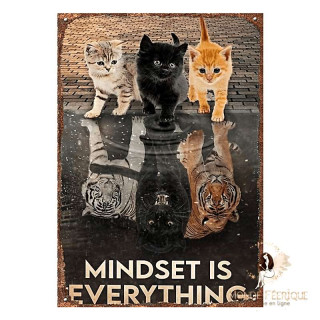 Plaque métal Mindset is Everything – chats