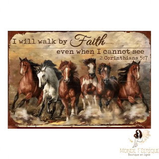 Plaque métal chevaux – Foi & Bible