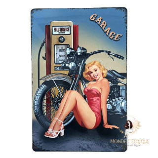 Plaque métal Garage Pin-Up Vintage