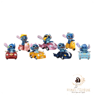 Set figurines Stitch avec Voitures et Scooter – 7 modèles miniatures Disney