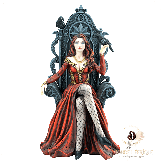 statue fée gothique rouge