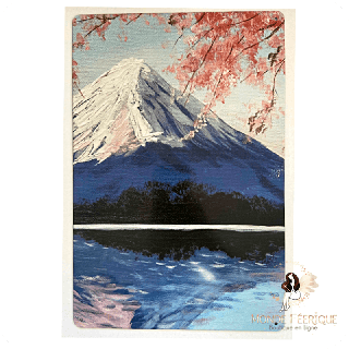 Plaque décorative Mont Fuji Japon - Paysage avec cerisier en fleur