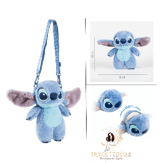 Sac peluche Stitch 30 cm – Sac bandoulière doux et pratique