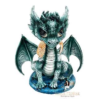 Figurine de Bébé Dragon Vert assis 