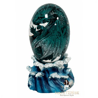 Œuf dragon vert lumineux – Statuette LED