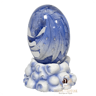 Œuf dragon bleu lumineux – Statuette LED