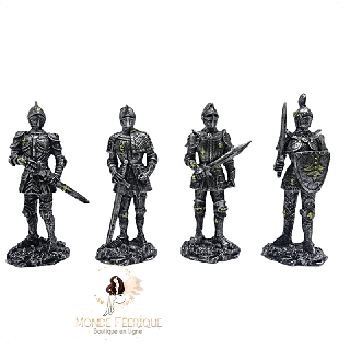 Lot de 4 figurines chevaliers – finition métal