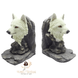 Serre-livres têtes de loups – set de 2