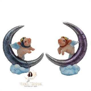 Cochons Ailés Sur Lune – Lot De 2