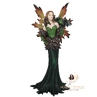 Figurine de Fée Verte Et Marron – Esprit De La Forêt