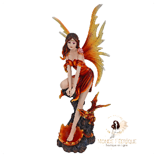 Statuette fée écarlate – fée flamboyante