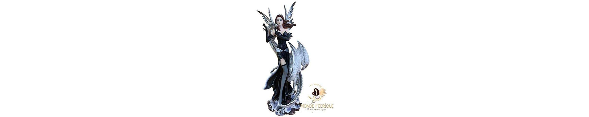 Statuette Fée avec Dragon - Figurine de Fée avec des dragons - Acheter Fée avec Dragons