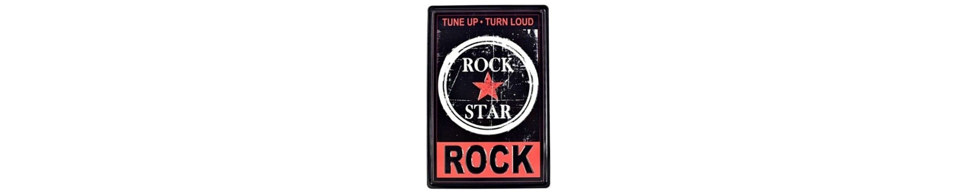 Plaque métal sur le thème du Rock, musique Rock, Affiches Rock, illustration Rock